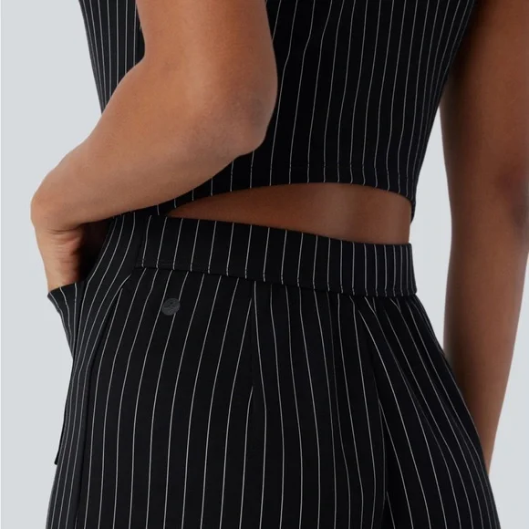 HALARA Black Pinstripe Jumpsuit - Picture 5 of 7
